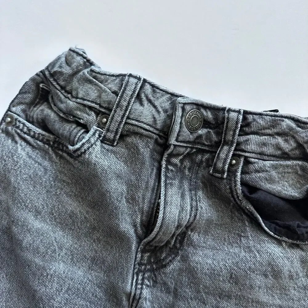 Gap girlfriend slim black wash distressed jeans
